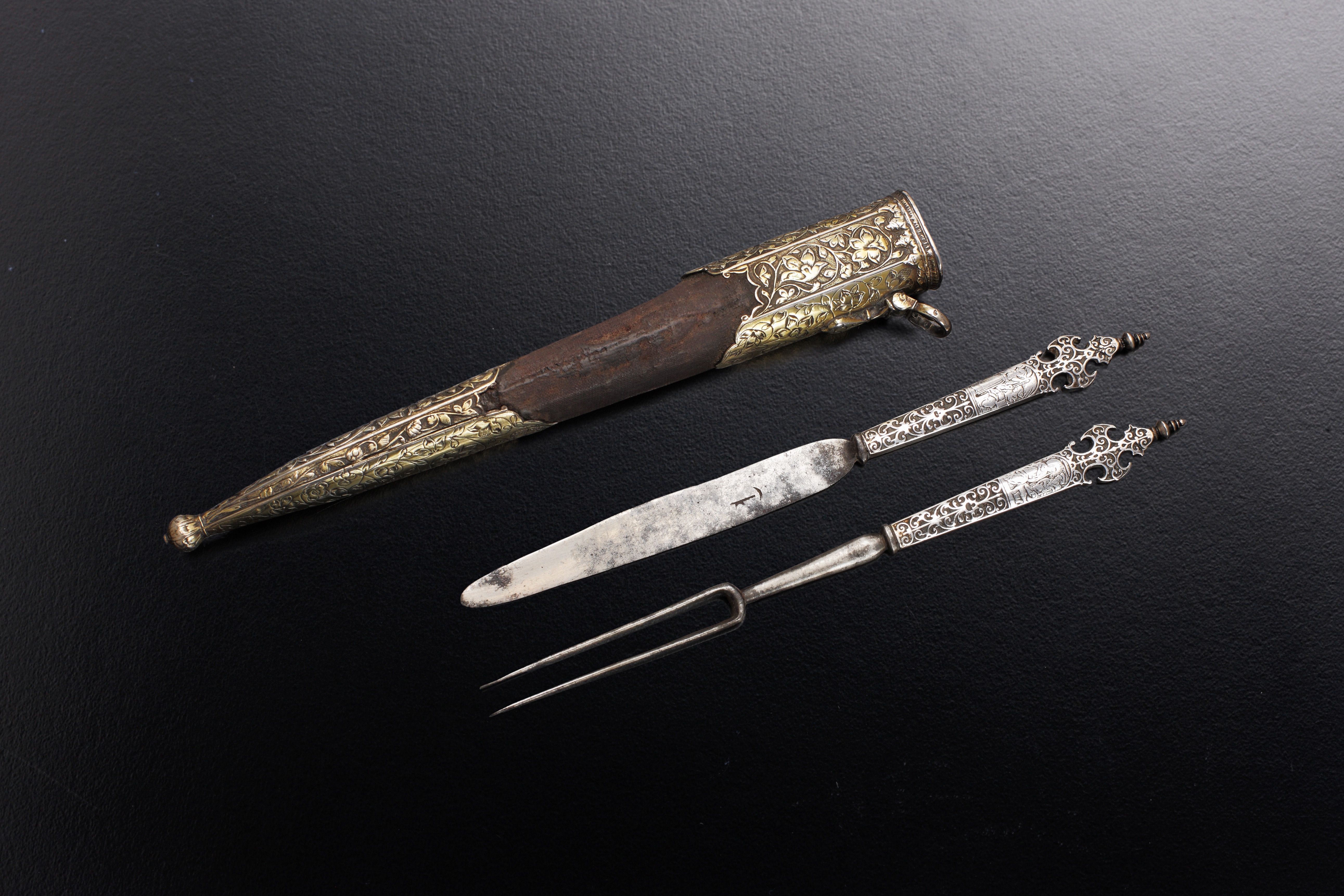 Knife and fork in a case
